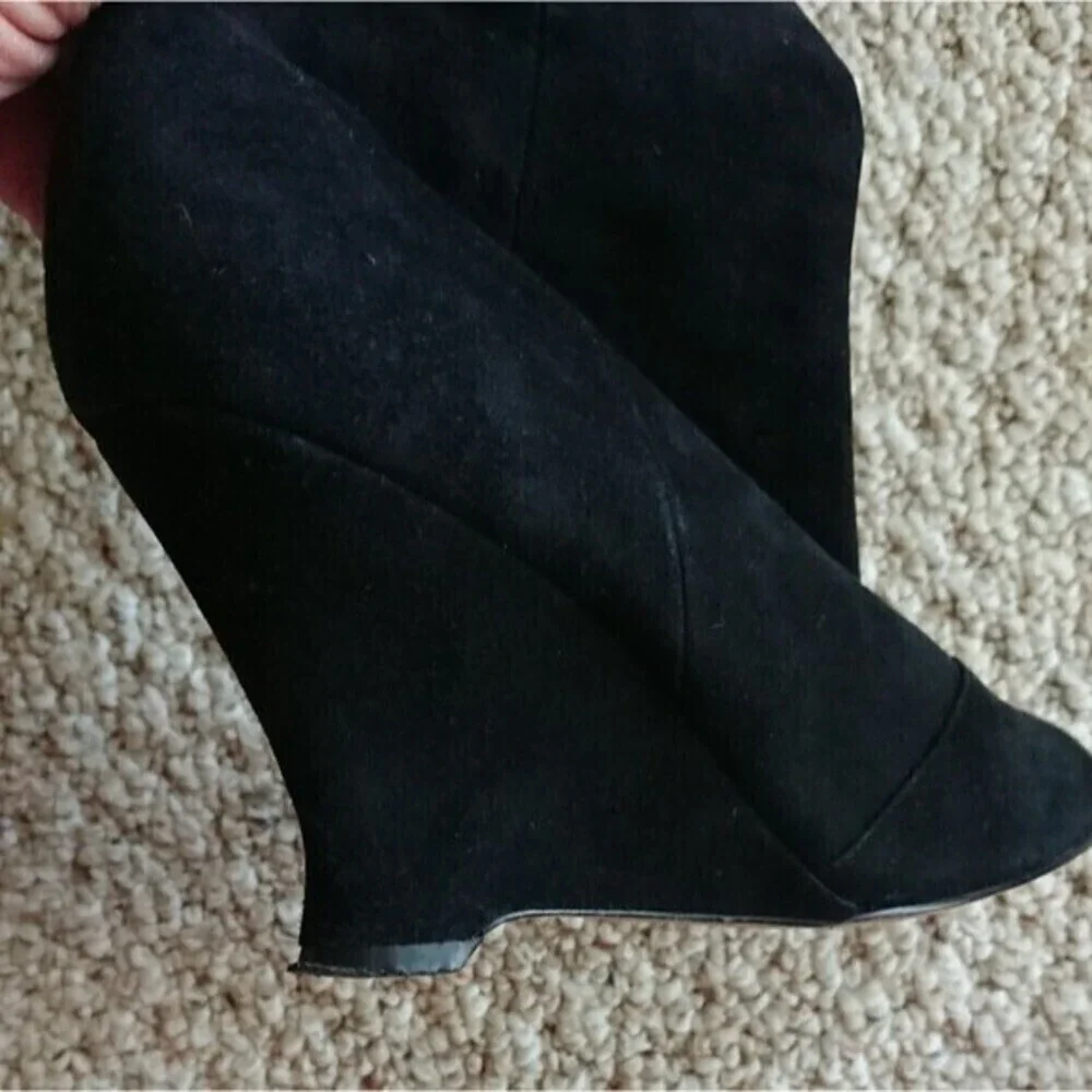 French connection black suede boots size 36.5